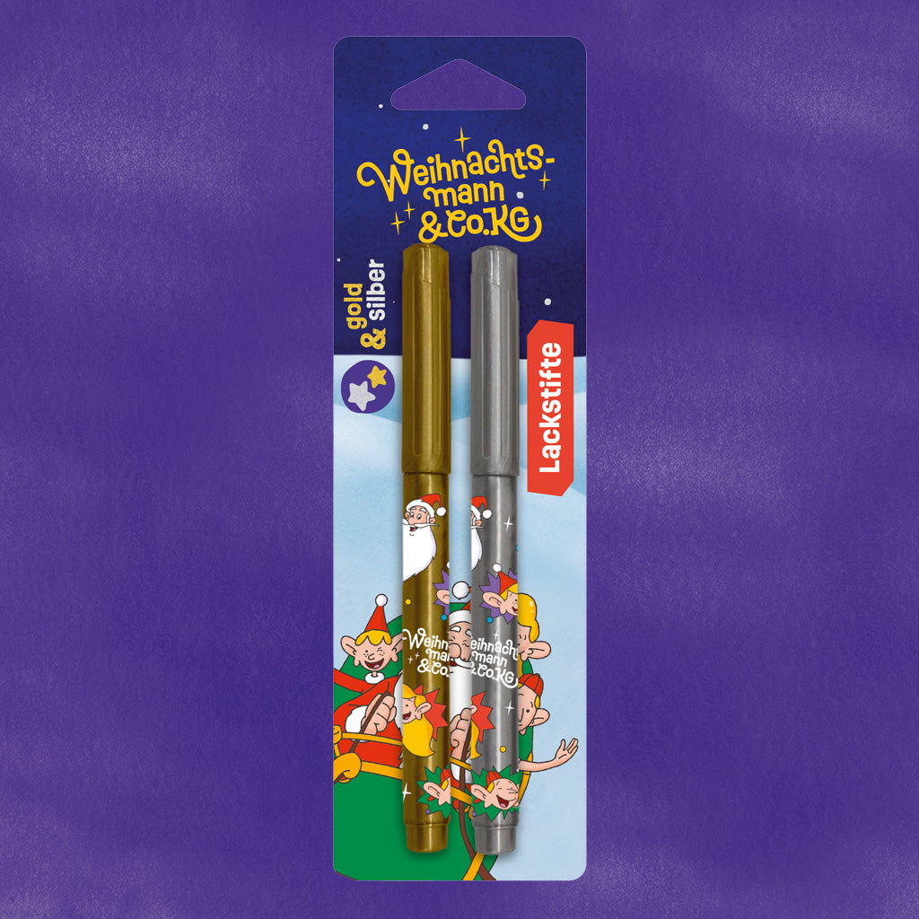 Weihnachtsmann & Co.KG – 2 Lackstifte gold+silber